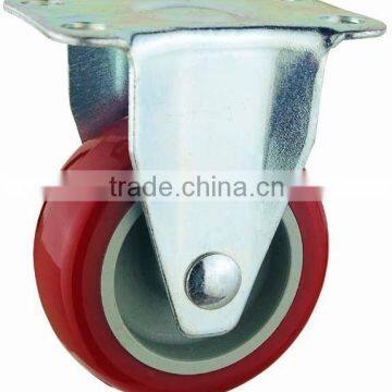 14 Double Ball Raceway Structure Top Plate Rigid Red PU Caster