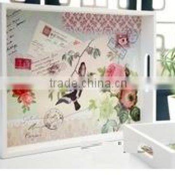 High quality best selling rectangle white lacquer serving tray table