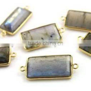 The Gopali Jewellers Wholesale Labradorite Gemstone 925 Sterling Silver Bezel Connector