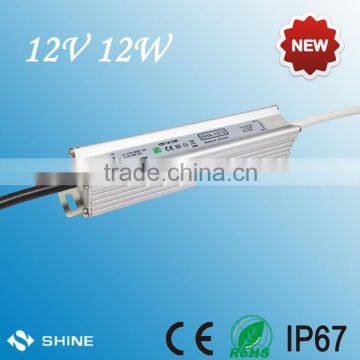 IP67 waterproof DC 12V power transformer 12W 1A 170-265VAC from Shine