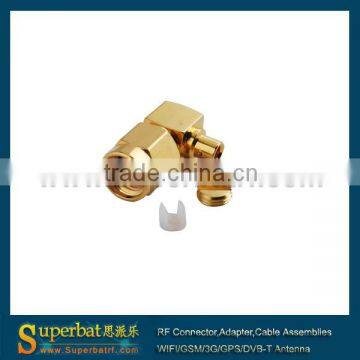 Right angle RP SMA connector solder for Semi-rigid Cable