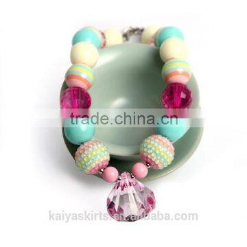 Latest fashion beautiful cute chunky party matching elegant large bead necklace for kids