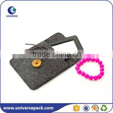 Fashion fancy custom felt jewelry gift bag with button closure