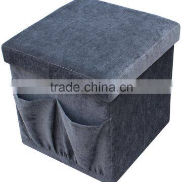 Grey folding storage ottoman/pet house with side bag