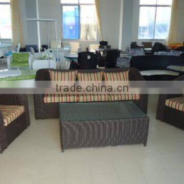 Environmental-friendly Outdoor Furniture Lounge Synthetic PE Rattan Sofa With Table