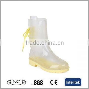 women boots pvc transparent rain boots