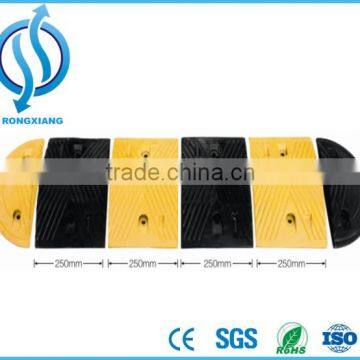 Rubber road speed hump for roadway safety