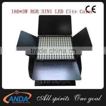 Super bright LED Project city color stage light 180*3w rgb 3 in 1 led outdoor flood light