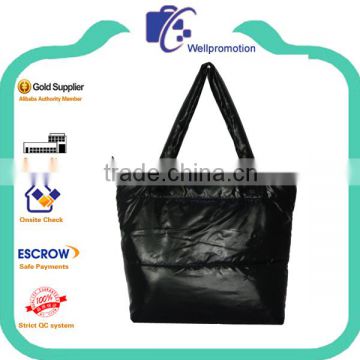 Wellpromotion fashion promotional black blank canvas tote bag in winter