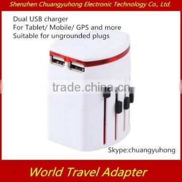 Travel Adapter Plug / Swiss world travel adapter with 2 USB Charger