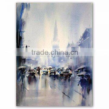 Hand Painted Cityscape Oil Painting on Canvas from China Supplier