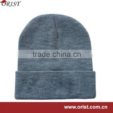 knitted hat with ball top and inner fleece lining winter hat