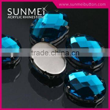 Decorative Oval Metal Clawed Acrylic Plastic Stones Trimming