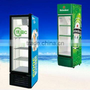 commercial upright glass door refrigerated beer cooler for supermarket