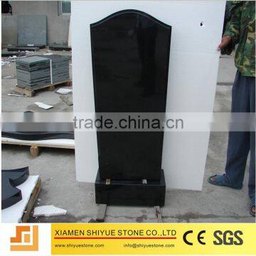 Black and White Granite Tombstone With Angel photo-3