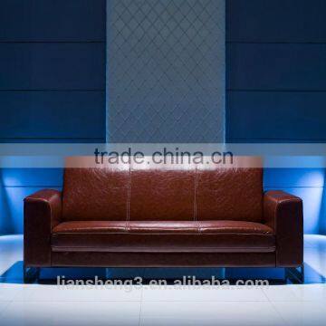 S818 Top Grade Office Leather Sofa With Oil Leather and Stainless Steel Leg