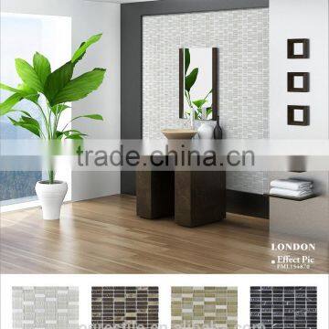 slate mosaic, crystal glass mix stone mosaic tile for home interior decoration (PML154870~73)