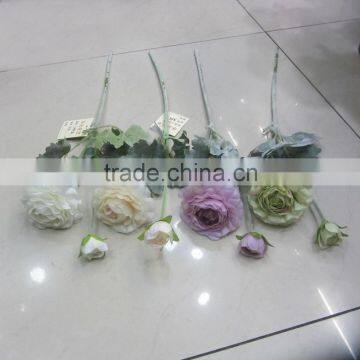 best seller 2 heads artificial silk ranunculus flower wholesale in stock