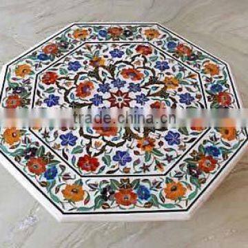 Octagonal Pietra Dura Marble Inlay Table Top