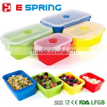 BPA free Children Safe Microwave, Dishwasher and Freezer Safe Collapsible folding Silicone Lunch Containers