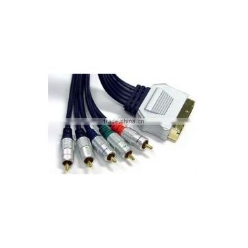 Pro Series SCART to Component + L & R Audio Cable (Gold Connectors)