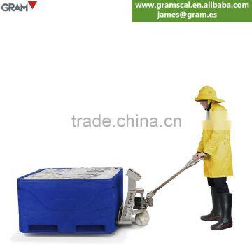 2T Good Performance Stainless Steel Mobile Pallet Truck Scales