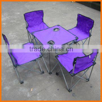 Portable folding picnic table and chair set