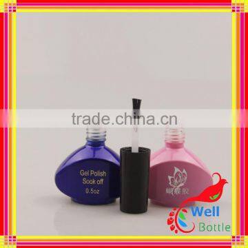 amber glass nail polish bottles with cap brush NPB-008R