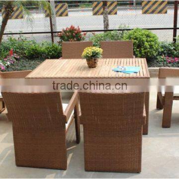 7 pcs wooden rattan dining chairs with table Canada style chair