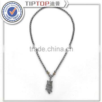 men jewelry newest design hematite semi-pricious beads stainless steel cross rosary necklaces high quality