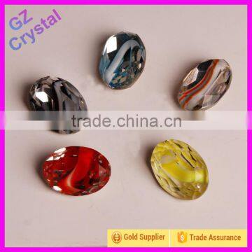 New color style China supplier oval shape crystal glass bead stone for dresses