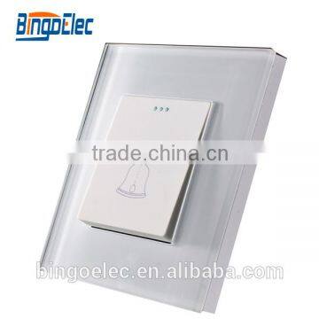 EU/UK Standard Toughened Glass Panel Push Doorbell Switch