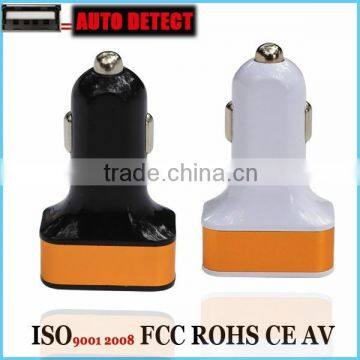 Ce rohs approved black color 24W/4.8amp auto detect dual usb car charger