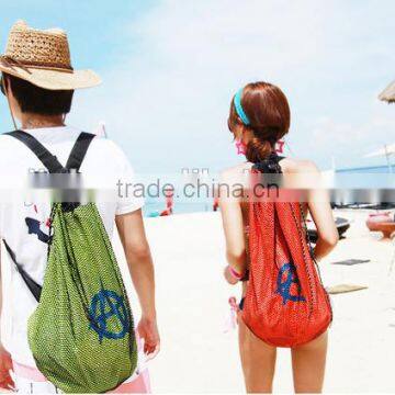 Mesh Drawstring Backpack Tote Sport Pack Swimming Shopping Bag travel Beach Backpack