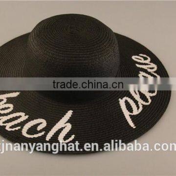 spray paint flat top wide brim women paper hat
