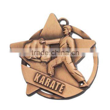 Hollow Stars relief Taekwondo commemorative medal, embossed antique medals