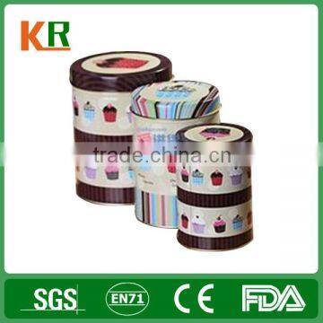 Delicious Cake Tin Box Empty Food Tin Round Box For Packaging