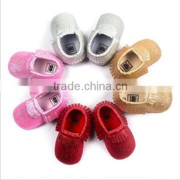 Christmas Article Shiny Soft Bottom Manual Tassel Toddler Baby Shoes