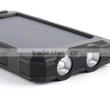 2016 New IP68 Waterproof 10000mah Mobile Solar Charger Power Bank With Led Light photo-4