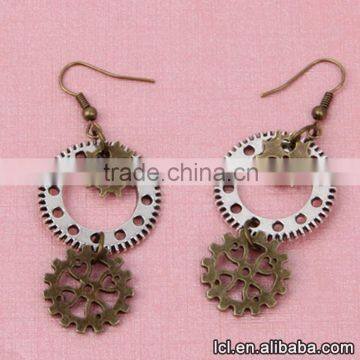 Cheap Fashion Imitation Jewelry New Popular Steampunk DIY 3pcs Gear Earrings Made in China Yiwu photo-3