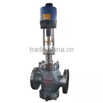 v-type PTFE ss304 flange steam regulating valve with electric