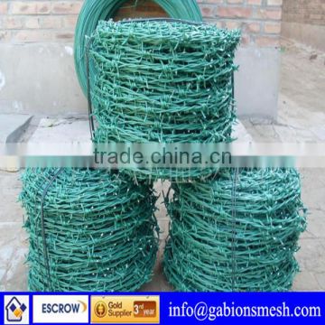 PVC coated barbed wire with good quality(ISO9001:2008,SGS,CE)