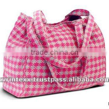 pink gingham cotton bags