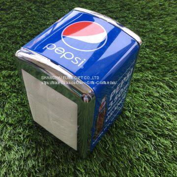 SEDEX factory customized printed metal tin napkin holder napkin dispenser