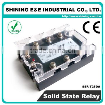 SSR-T25DA CE Approved DC To AC 3 Phase 25A Solid State Relay