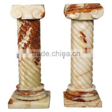 Wholesale LIGHT GREEN ONYX COLUMNS PILLARS CARVED TOP photo-5