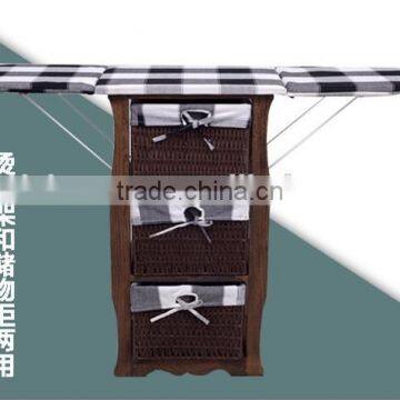 Wicker Drawer Wood Folding Ironing Board photo-2