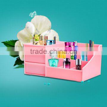 Cosmetic Makeup Cube Organizer With 2 Drawers & Removable Divider