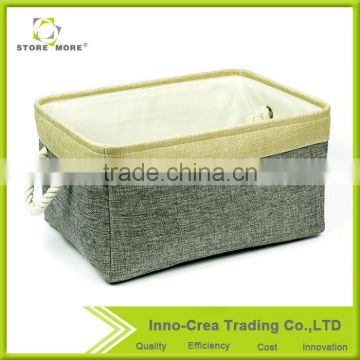 Store More / OEM Weaving Foldable Sundry Storage Bin With Cotton Rope Handle