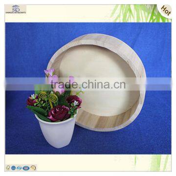 Chinese Supplier Popular Unfinished Round Storaging Paulownia Wooden Tray photo-5
